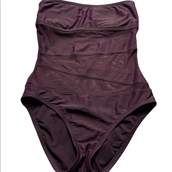 Mossimo Plum Purple Strapless One Piece Swimsuit - Picture 2 of 4